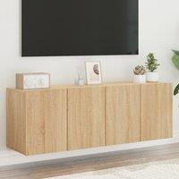 Berkfield Home TV Cabinets Wall-mounted 2 pcs Sonoma Oak 60x30x41 cm in Brown | Size: 60 x 30 x 41 cm