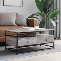 Berkfield Home Coffee Table Grey Sonoma 100x51x45 cm Engineered Wood | Size: 100 x 51 x 45 cm