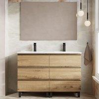 Banyetti Vatilla 1200mm Floorstanding Vanity Unit with Lira Basin-Ostippo Oak in Light Oak