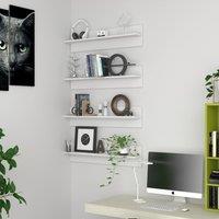 Berkfield Home Wall Shelf 4 pcs White 80x11.5x18 cm Engineered Wood