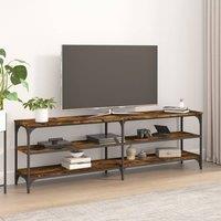 Berkfield Home TV Cabinet Smoked Oak 160x30x50 cm Engineered Wood in Brown | Size: 160 x 30 x 50 cm