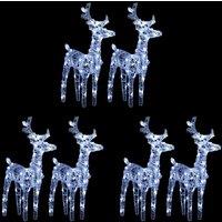 Christmas Reindeers 6 pcs Cold White 240 LEDs Acrylic