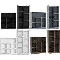 EONLION Tall 7-Cube Wooden Bookcase - Wide Storage Cabinet Shelf Unit in White