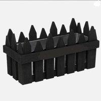 EONLION Wooden & Metal Flower Box Fence Garden Display in Black