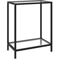 Berkfield Home Console Table Transparent 60x35x75 cm Tempered Glass in Clear | Size: 60 x 35 x 75 cm