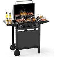 Costway 3-Burner Propane Gas Grill 24, 000 BTU Outdoor Cooking Grill in Black