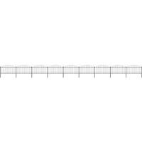 Berkfield Home Garden Fence with Spear Top Steel in Black