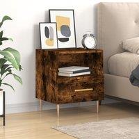 Berkfield Home Bedside Cabinet Smoked Oak 40x35x47.5 cm Engineered Wood in Brown