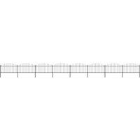 Berkfield Home Garden Fence with Spear Top Steel (1.25-1.5)x13.6 m Black