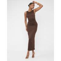 Public Desire Women's Buckle Detail Maxi Dress Brown | Size: 8