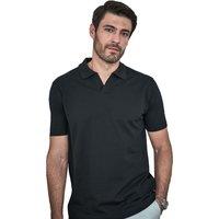 TEE JAYS Men's Luxury Stretch V Neck Polo Shirt in Black | Size: 2XL