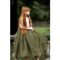 UK Flower Girl Boutique Girl's Felicity Couture Flower Girl Set - Olive Green | Size: 12-13 Years