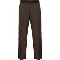 MyShoeStore Men's Smart Casual Formal Trousers Dress Pants in Brown | Size: 30S