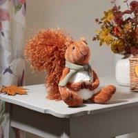 Marco Paul 28cm Fabric Squirrel Ornament Autumn Decoration in Orange