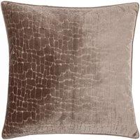 Paoletti Bloomsbury Soft Cut Velvet Piped Cushion in Taupe | Size: 50 cm x 50 cm