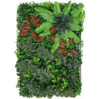 Neel Blue Artificial Hedge Panels Green Grass Wall Backdrop, Barries Flowers