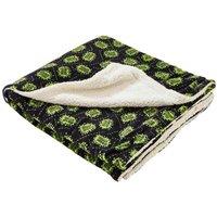 Just Essentials Game Over Print Reversible Fleece Blanket in Bright Green | Size: Small