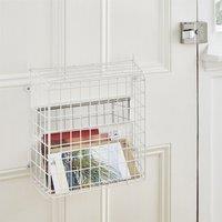 House of Home Letter Box Cage Front Door Mounted Mail Box Letter Guard Post Catcher White