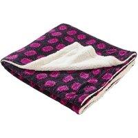 Just Essentials Game Over Print Reversible Fleece Blanket in Bright Pink | Size: Small