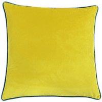 Furn Meridian Velvet Piped Cushion in Bright Yellow | Size: 55 cm x 55 cm