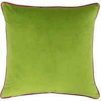 Furn Meridian Velvet Piped Cushion in Lime | Size: 55 cm x 55 cm