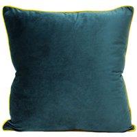 Furn Meridian Velvet Piped Cushion in Turquoise | Size: 55 cm x 55 cm