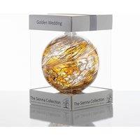 Sienna Glass Golden Wedding Anniversary Gift Friendship Ball in Gold