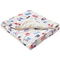 Just Essentials Cats Print Reversible Fleece Blanket in Pink | Size: Small