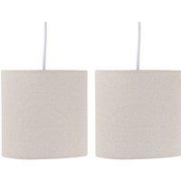 First Choice Lighting Set of 2 Natural Linen 15.5cm Table Lamp Shades