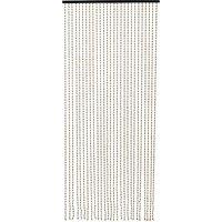 Novecrafto Wooden Beaded Door Curtain with Hooks - Handmade Hanging Curtain Beads for Doorways, Room Partition in Black