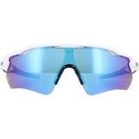 Oakley Men's Wrap Polished White Prizm Sapphire Radar EV Path Sunglasses
