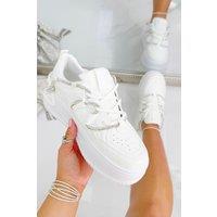 Love Lemonade Women's Crystal Spark Trainers in White | Size: 3