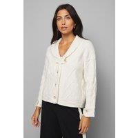 Shawl Collar Cable Cardigan