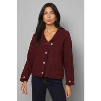 Shawl Collar Cable Cardigan