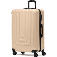 Flight Knight Large 30 Hard Shell Check in Suitcase 8 Spinner Wheels Hold Luggage in Light Beige