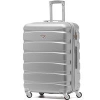 Flight Knight 25 Medium Suitcase Check-in Hold Luggage Hard Shell 4 Wheels TSA Lock in Silver