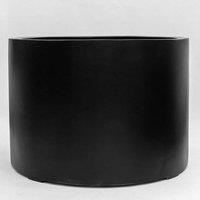 Primrose Stone Composite Black Low Cylinder Planter 1m