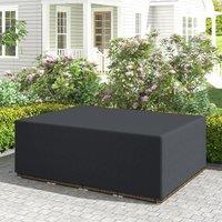 OUTSUNNY 275x205cm Outdoor Garden Rattan Furniture Protective Cover Water UV Resistant in Black | Size: 275x205 cm