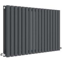 Balterley Embrace Horizontal Double Panel Radiator, 600mm x 992mm - Anthracite in Grey