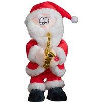 Samuel Alexander 35cm Animated Dancing Santa with Saxophone Decoration in Red