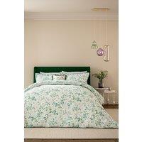 V&A 'Briar Bloom' Cotton Duvet Cover Set in Green | Size: Single