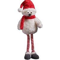 Samuel Alexander 60cm Large Standing Plush Christmas Goggle Owl with Santa Hat in White