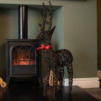 Samuel Alexander Light up Brown Christmas Reindeer with 100 Warm White LEDs