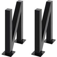 2Pcs 30x9x40cm Black N-Shaped Metal Table Legs with Plastic Pad for DIY Furniture Project | Size: 30 x 9 x 40 cm