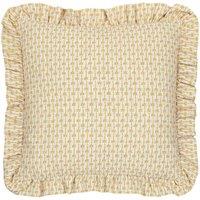 Furn Panni Block Textured Ruffle Cushion in Beige | Size: 45 cm x 45 cm