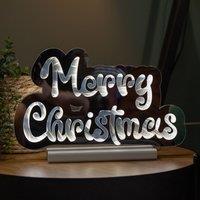 Samuel Alexander Light up Merry Christmas Infinity Decoration with White LEDs