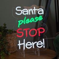 Samuel Alexander Light up Santa Please Stop Here Christmas Sign