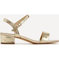 Linzi Women's Kezzi Gold Faux Leather Low Heeled Sandals | Size: 4-Standard Fit