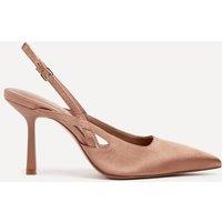 Linzi Women's Rhea Mocha Mousse Sling Back Court Heels in Brown | Size: 6-Standard Fit