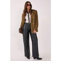 NastyGal Women's Essentials Faux Leather Trouser in Black | Size: 8